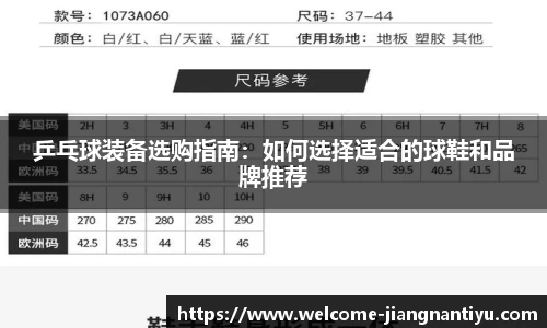 乒乓球装备选购指南：如何选择适合的球鞋和品牌推荐