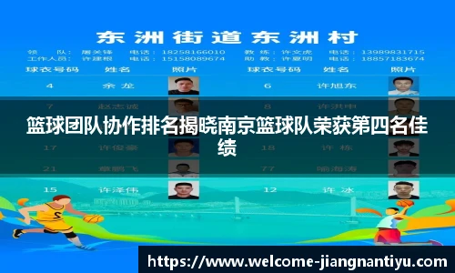 篮球团队协作排名揭晓南京篮球队荣获第四名佳绩