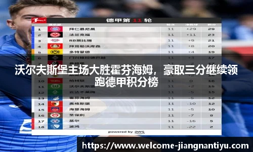 沃尔夫斯堡主场大胜霍芬海姆，豪取三分继续领跑德甲积分榜